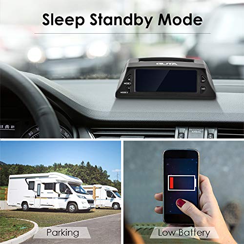 GUTA Tire Pressure Monitoring System for Travel Trailer - 8 External Sensor(0-188 PSI) tpms, 6 Alarm Modes, Backlight LCD Display, Auto Sleep Mode, Monitor up to 10 Tires, Real-time Monitor Pressure