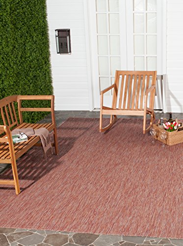 Safavieh Contemporary Indoor/Outdoor Woven Accent Area Rug, Courtyard Collection, CY8520, in Red / Red - Image 2