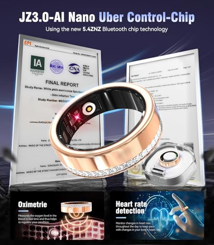 Image of 8 Gen Diamond Smart Ring and Wireless Charging Case [Industry Rank 1-0 Measurement Error] 2026 Smart Ring for Women - Advanced Health Tracker for Wellness and Activity Tracking, Gold 8#