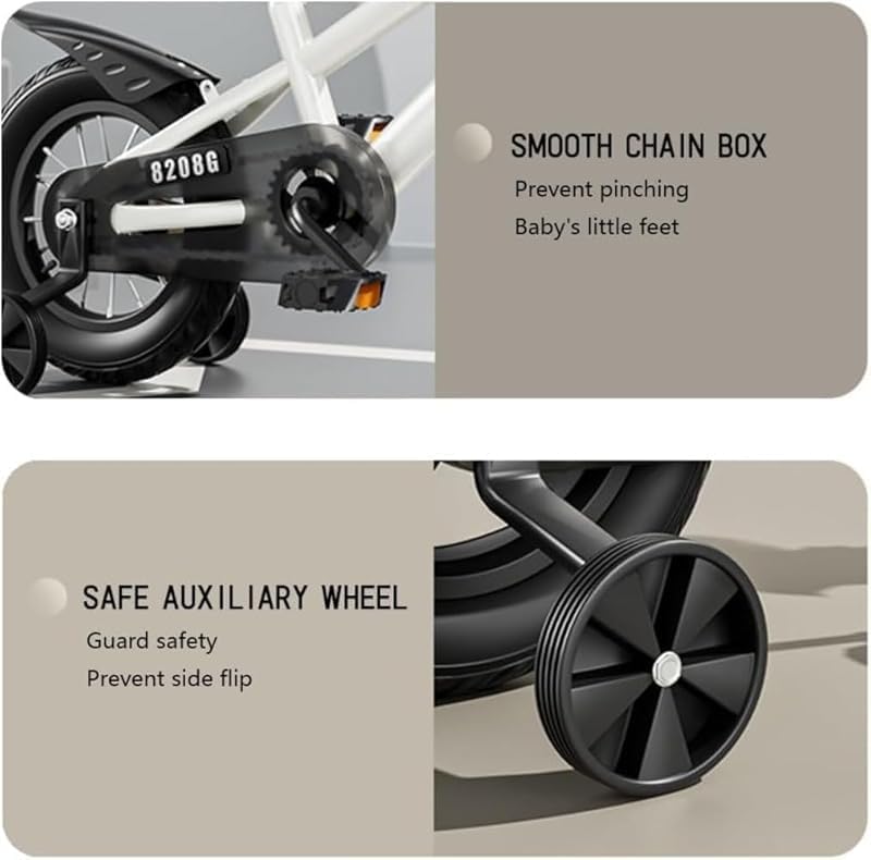 3-7 歳用児童自転車 補助輪・バスケット付き 12-16 インチ車輪 低床設計 日常遊び・公園散歩用 安全防滑