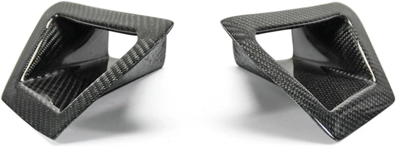 Compatible with Nissan 370Z Z34 2009-2020 Front Bumper Side Air Vent Duct Intake Cover Carbon Fiber Car Engine Bonnet Hood Scoop Outlet Trim(2PCS-Type A)