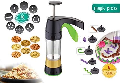 UPPITY Magic Press Snack and Namkeen Maker,Cake Maker(22 Disc for Various Shapes