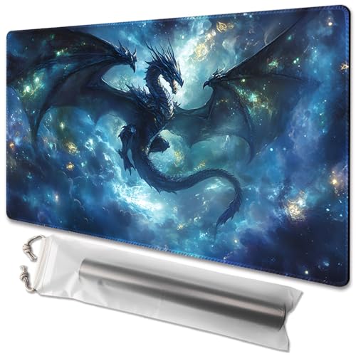 MTG Playmat Size 24x14in Free Storage Bags Non-Slip Backing, Ideal for Card Game Enthusiasts TCG Playmat (Sky Dragon)
