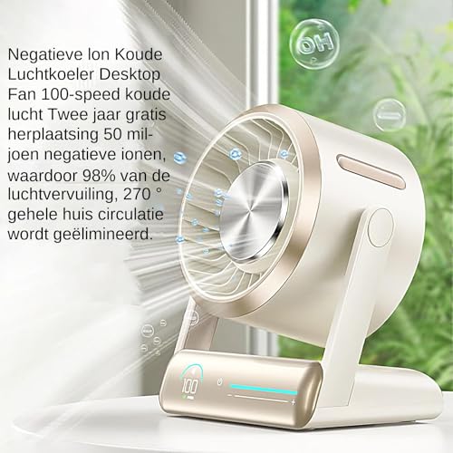 Ventilateur de bureau rechargeable compact et circulateur d'air portable