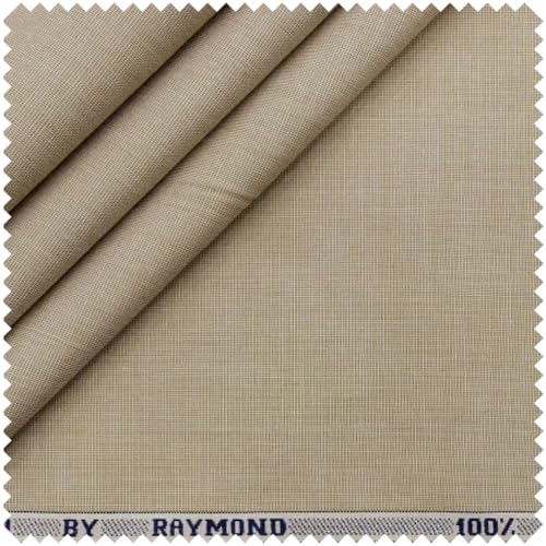 Image of Raymond 100% Cotton Fabric (All Weather Fabric, Unstitched Premium Fabric, Solid, Less Wrinkles) (Beige, 1.7 Meters for Shirt)