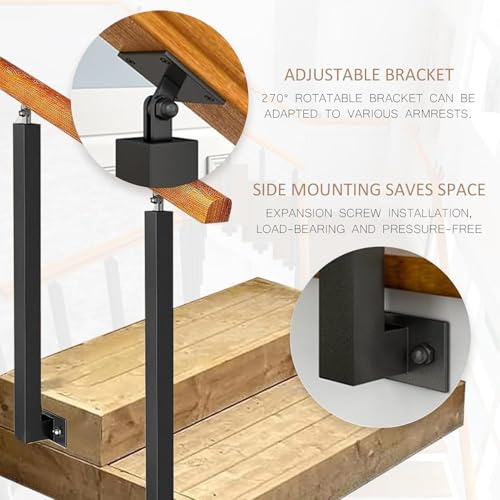 Main courante escalier extérieur avec équerres réglables pour rampe de sécurité - 4