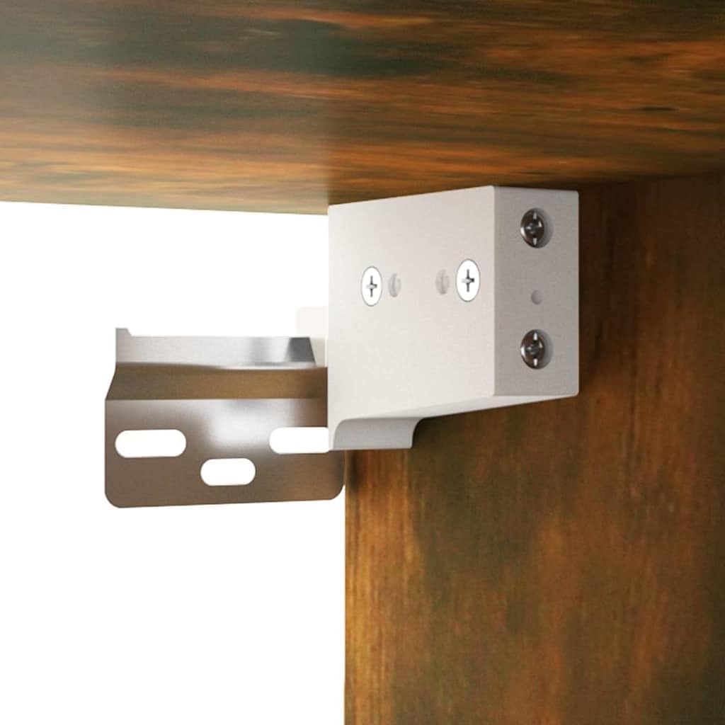 Armoire TV Suspendue en Bois d'ingénierie Chêne fumé 80x36x25 cm avec tiroirs pour Salon, séjour ou Chambre, Support Mural Moderne et Robuste pour écran multimédia