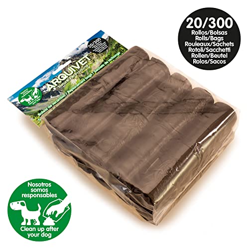 Arquivet Ersatzbeutel für Hundekot, Schwarz, 20 Rollen x 15 Beutel