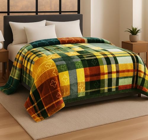Image of VAS COLLECTIONS Premium Soft Mink Blanket 4.1 Kg, 700 GSM | Luxurious Plush Fleece Heavy Winter Blanket for Double Bed | Ultra Soft, Warm & Cozy Blanket for All Seasons (218 x 224 cm) (Multicolor 3)