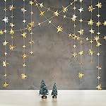 Glitter Gold Four-Angle Star Paper Garland Banner Décor 40 Feet Gold Twinkle Star Hanging Bunting Banner Backdrop for Wedding Baby Shower Birthday Graduation Disco Party Decorations - Image 3