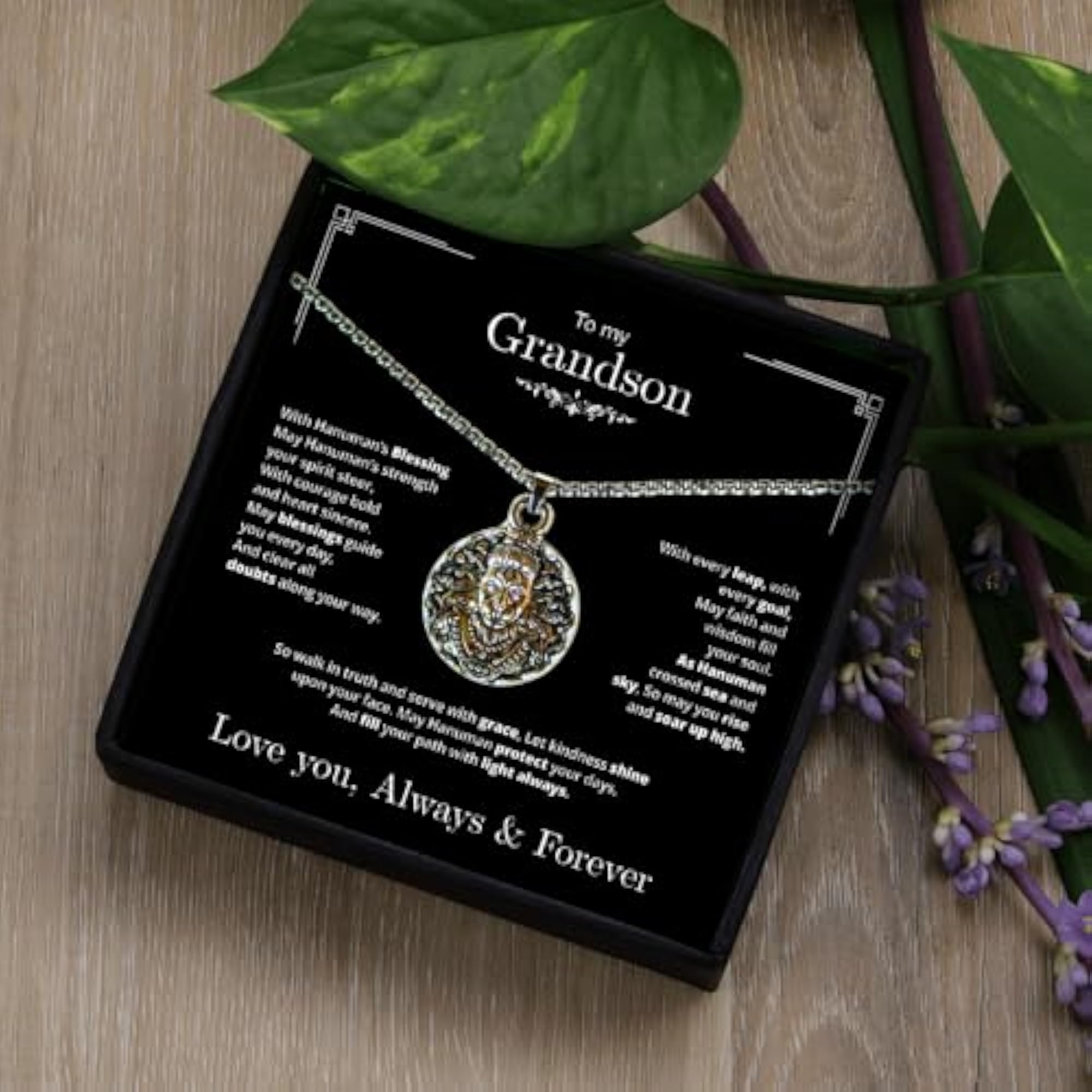 For My Grandson Hanumanji Pendant Necklace, Birthday Gift