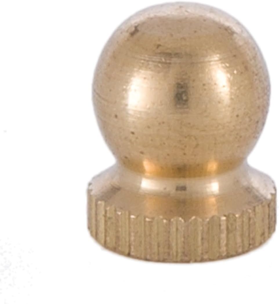 B&P Lamp® Small Knurled Knob Finial, Unfinished Brass