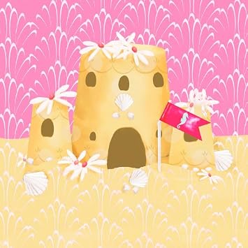 Oopsy Daisy Sweet Sandcastle Stretched Canvas Wall Art by Meghann OHara, 10 by 10-Inch