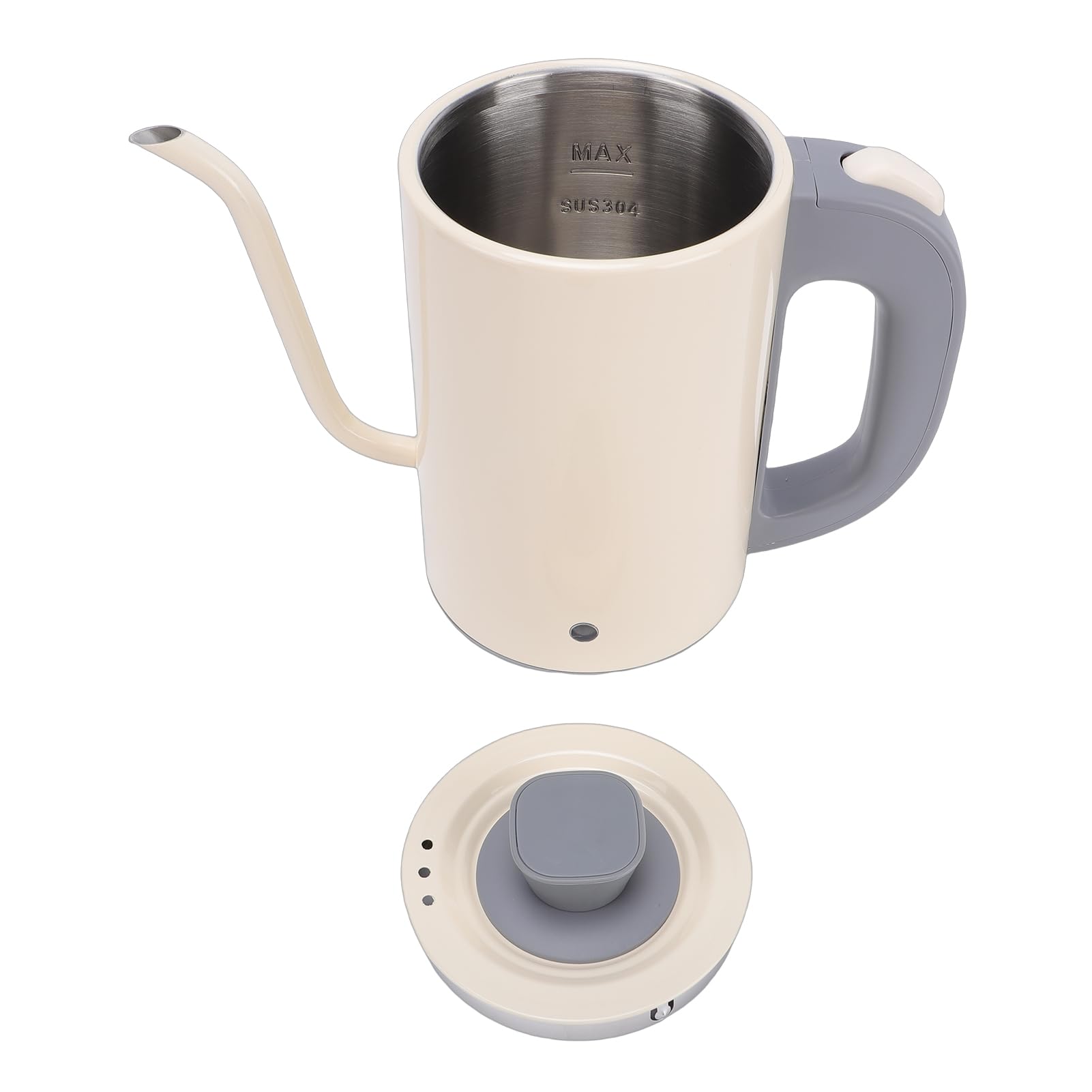 Hervidor Eléctrico con Cuello de Cisne, Hervidor de café de Acero Inoxidable de 600W y 800ml con Control Preciso de Temperatura, para Cocina Casera (Enchufe europeo 220V)