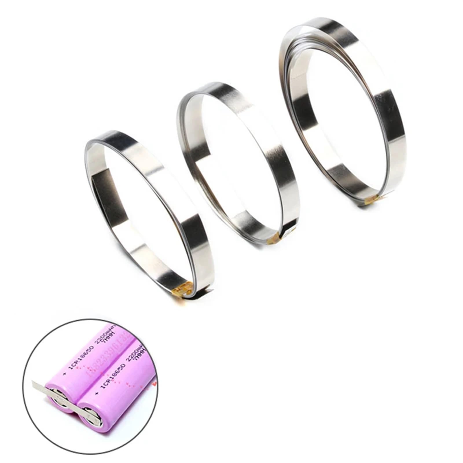 Nastro in strisce di nichel, Nastro in striscia di nichel for ioni di litio 2 pezzi Argento 0,3 mm x (3-30) mm x 10 m(0.3mmx30mmx10m)