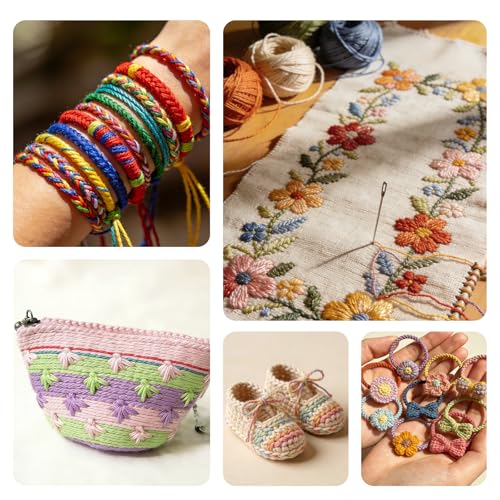 Image of Soft 1500Y 15 Pearl Balls Cardinal Size 8 Rainbow Colors for Crochet Hardanger Cross Stitch Needlepoint Hand Embroidery