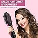Hair Dryer Brush Blow Dryer in One, Upgraded 4 in 1 Hair Dryer and Styler Volumizer with Negative Ion Anti-frizz Ceramic Titanium Barrel Hot Air Hair Straightener Brush