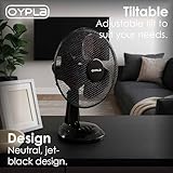Oypla Electrical 12" 3 Speed Oscillating Black Electric Desk Home Office Fan - Image 4