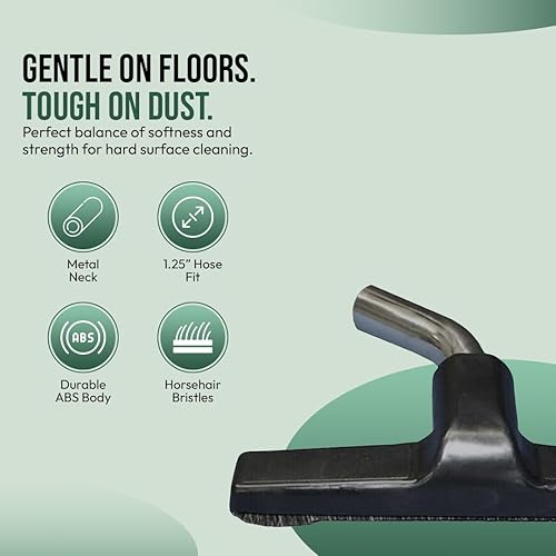 Cepillo para piso de aspirador Eureka y universal de madera dura con cerdas suaves de pelo de caballo de 1 ¼ pulg (1.25'') (32mm) de diámetro (Negro