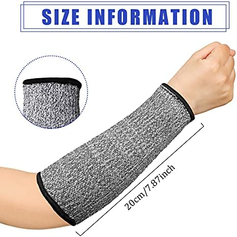 Sintege 3 Pairs Arm Protectors for Thin Skin and Bruising Cut Resistant Forearm Sleeve Level 5 Arm Burn Protection Sleeve (Black, Royal Blue, Grey,7.9 Inch) - Image 3