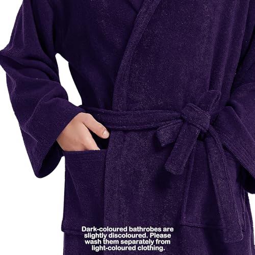 Image of Mens Robe with Hood-Classic Terry Cloth Bathrobe for Men,Soft Knee Length Bathrobes