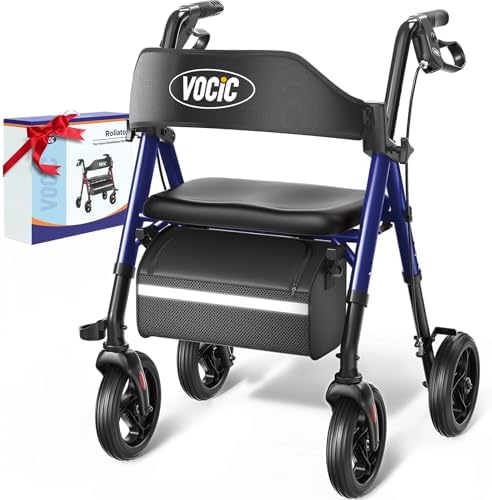 VOCIC Walkers for Seniors, Z21 Rollator Walker with Seat Supports...