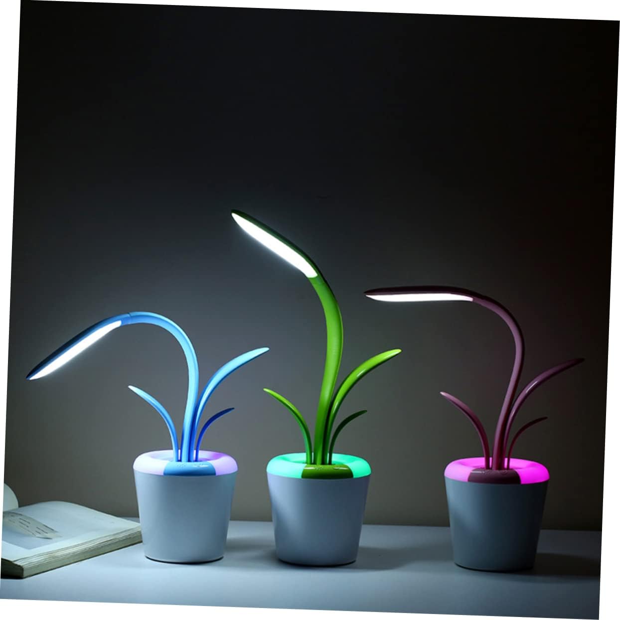 DOITOOL 3pcs Adjustable Led Touch Control Table Lamp USB Charging Eye- Desk Light Atmosphere Creative Design for Home Office and School