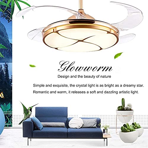 Ventilateur de plafond LED avec éclairage dimmable et télécommande pour salon - 4