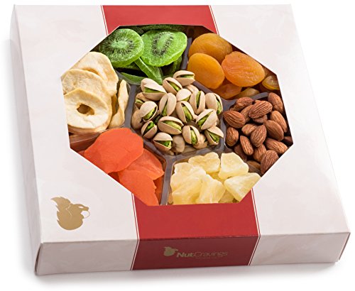 Mothers Day Gift Basket, Nut & Dried Fruit Box (Large 7 Section)