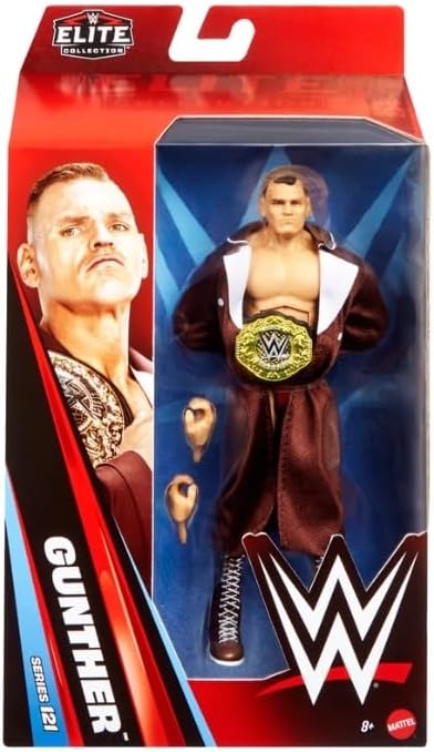 Mattel WWE Elite Action Figure & Accessories, Series #121, 6-inch Collectible Gunther with 25 Articulation Points & Swappable Hands
