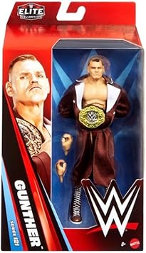 Mattel WWE Elite Action Figure & Accessories, Series #121, 6-inch Collectible Gunther with 25 Articulation Points & Swappable Hands