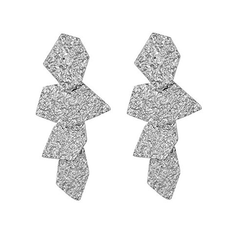 FXmimior Fashion Women Vintage Earrings Geometric Barrette Shiny Plated Silver Earrings for Christmas Xmas Jewelry for Girl Women