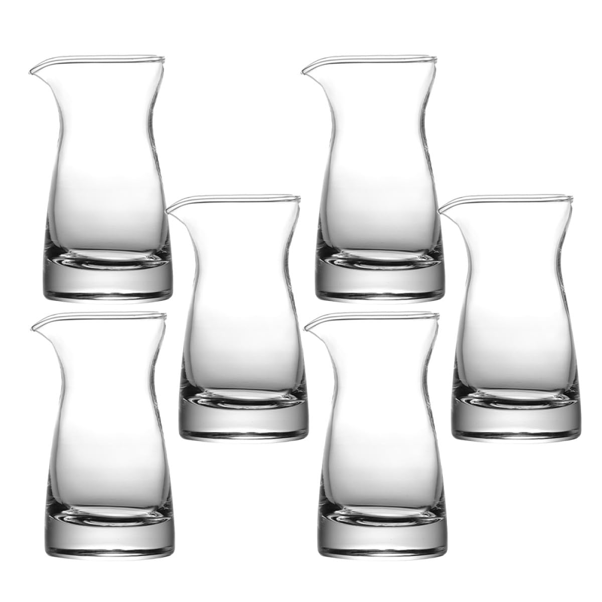 Tofficu Milchkännchen Elegantes Design 80ml Fassungsvermögen 6 Stück aus Glas zum Frischhalten von Milch und Soßen für Küche und Zuhause
