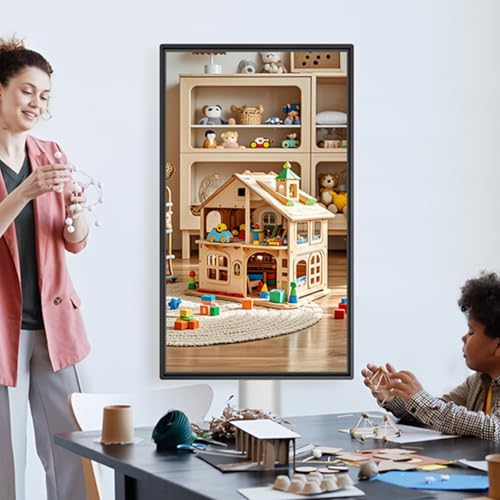 Image of JAV Smart Board Portable Stand for 43-55 Inch, Interactive Whiteboard Stand with Four Lockable Wheels, Height Adjustable Mobile Cart for Office Classroom