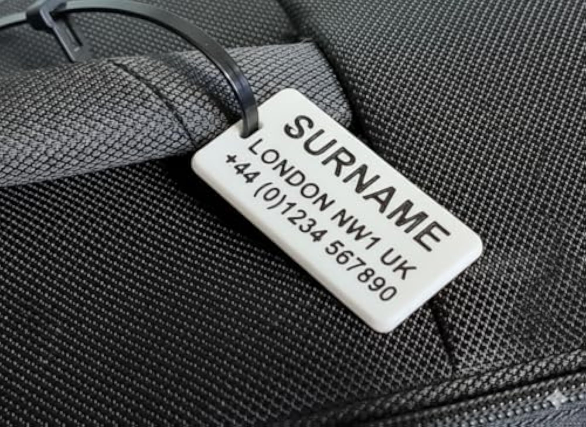 Custom 3D Printed Luggage Tag, Personalised Travel ID
