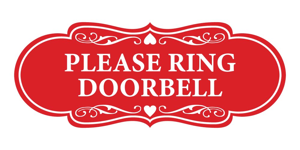 Signs ByLITADesigner Please Ring Doorbell Sign (Red) - Small 1 Pack