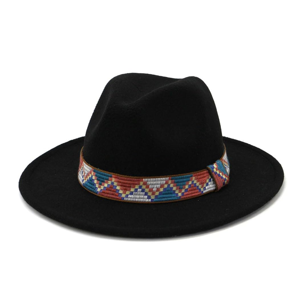 Kobiety mężczyźni Sombrero wełniany vintage filcowy kapelusz fedora szerokie rondo eleganckie zimowe czapki jazzowe