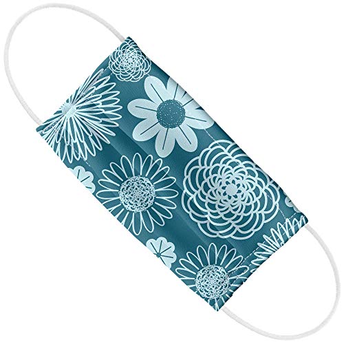 Popfunk Geometric Flower Pattern 1-Ply Reusable Face Mask Covering with Adjustable Nose Wire, Unisex