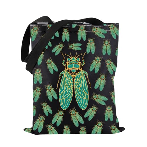Bolsa tote veraniega PWHAOO con diseño de cigarras miniatura 1