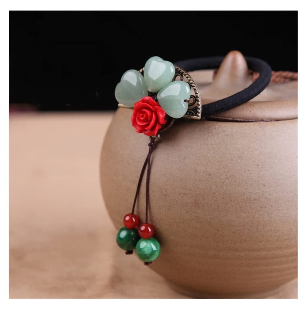 RUVOO Haargummi Scrunchies Retro Fächerförmiger Haarring Half-Tie Elastic Hair Rope Coil Hair Pferdeschwanz Gummiband Haargummis Haarschmuck