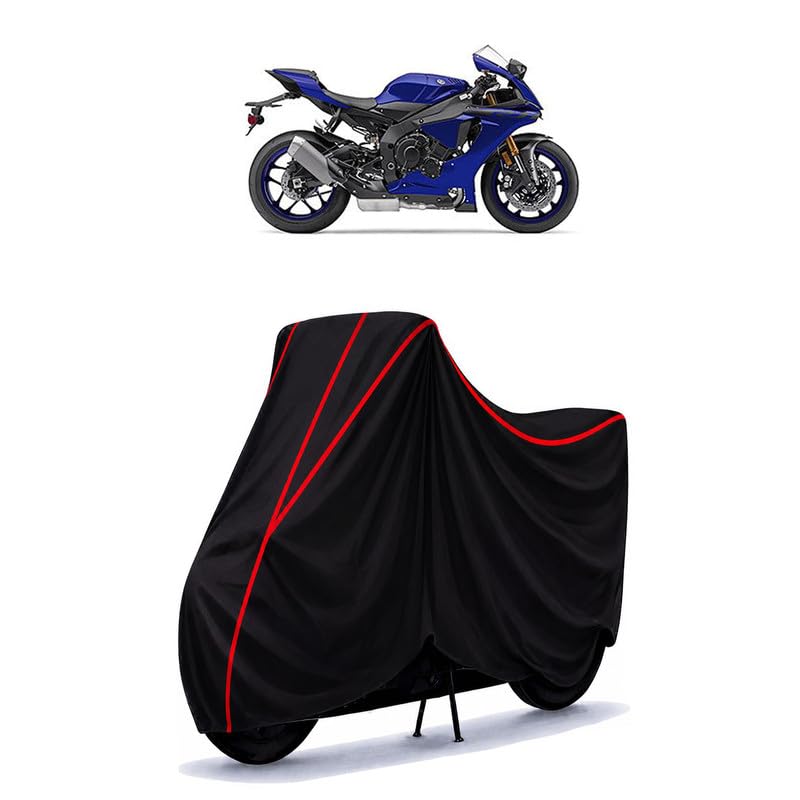 Image of YZF R1 Water Resistant Bike Cover for All Motorcycles & Scooters | Heavy Duty Premium Taffeta Fabric | UV Protection, Dustproof, Scratchproof | All Weather Two Wheeler Body Cover with Elastic Bottom