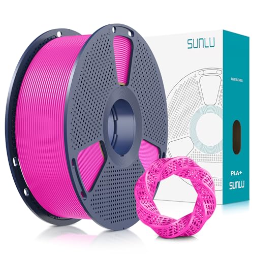 SUNLU 3D Printer Filament PLA Plus 1.75mm, SUNLU Neatly Wound PLA Filament 1.75mm PRO, PLA+ Filament for Most FDM 3D Printer, Dimensional Accuracy +/- 0.02 mm, 1 kg Spool(2.2lbs),Magenta