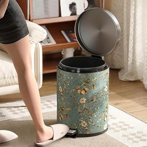 Amazon.com: Elegant Blue PU Leather Trash Can - 10L Antique Style