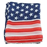 Material:Gasa REFURBISHHOUSE Bufandas de Bandera Americana de los Estados Unidos com Tema Patriotica Para Mujeres Chica