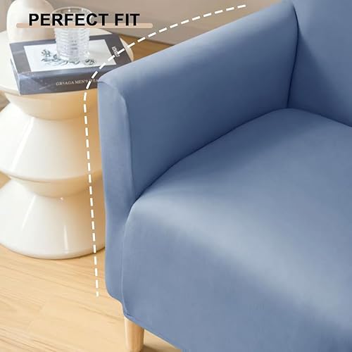 Miniatura 4 de Funda impermeable para silla decorativa con brazos, funda elástica para sillón individual, funda de sofá suave tapizada para silla de club de