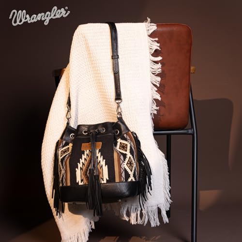 Image of Wrangler Hobo Bags for Women Designer Aztec Bucket Purses Western Tapestry Shoulder Handbags