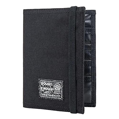 Rough Enough RFID Passport Holder, Slim Travel Wallet for Family, Black