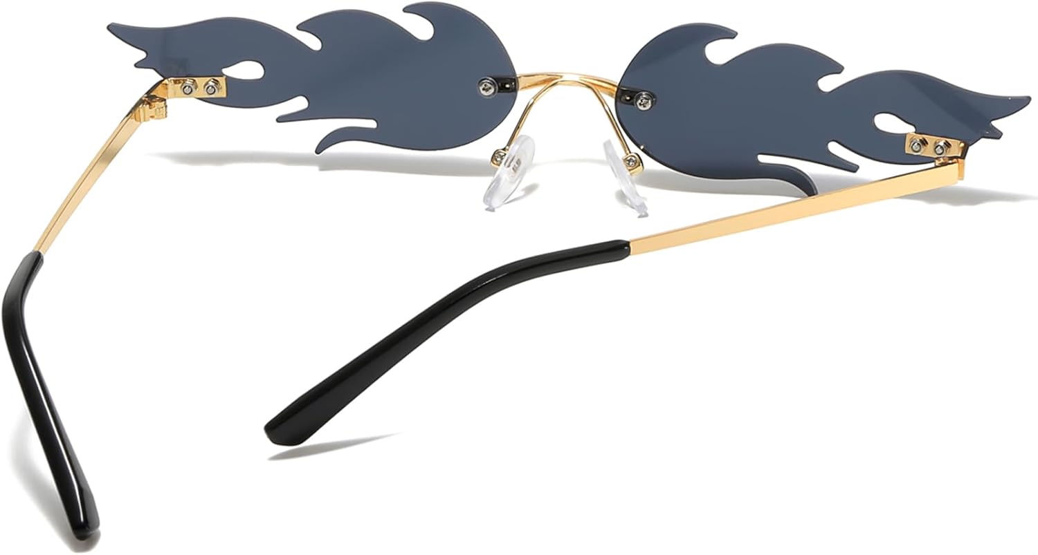 Halloween Flame Sunglasses fire shape glasses Devil Glasses Goth Vampire Accessories - Image 6