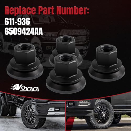 Image of 611-936 6509424aa Wheel Lug Nuts Compatible with Dodge /Ram 3500 4500 5500 Models, M14-1.50 Flange - 22mm Hex, 28.5mm Length, Medium, (10pcs)