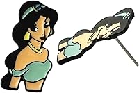 Vista 3 de Pendientes de Bella Durmiente Cenicienta La Bella y la Bestia Enredados Frozn Elsa Blancanieves Princesa Mulan Valiente, Mérida, Aladdin, Jasmine